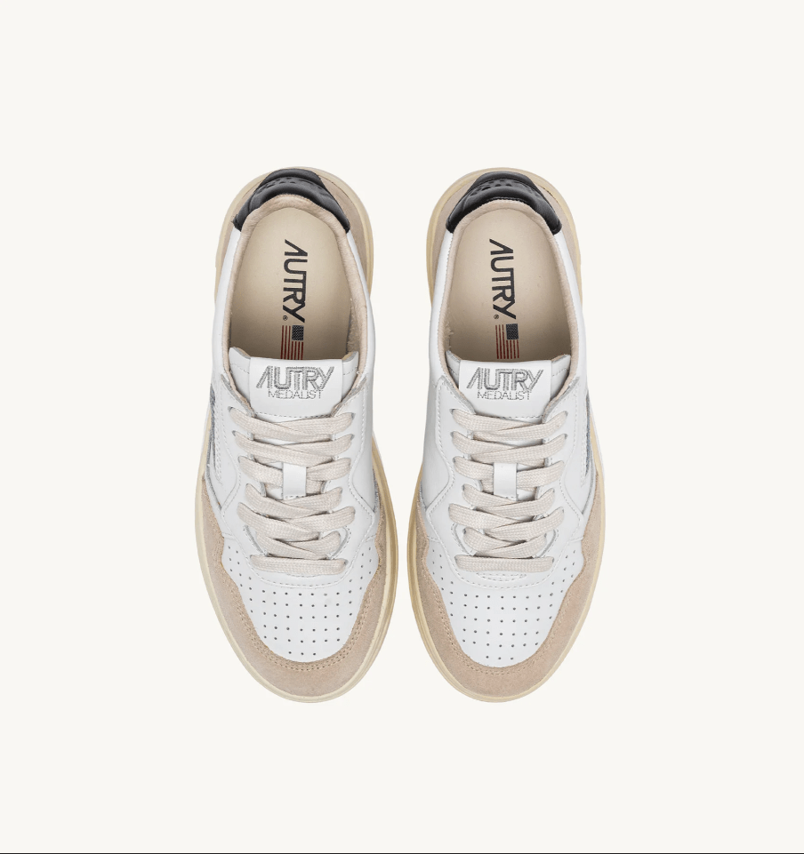 Sneakers medalist low in pelle e suede bianco e nero - YES SHOPSneakersAUTRYAULM LS21LS21-409542967386571