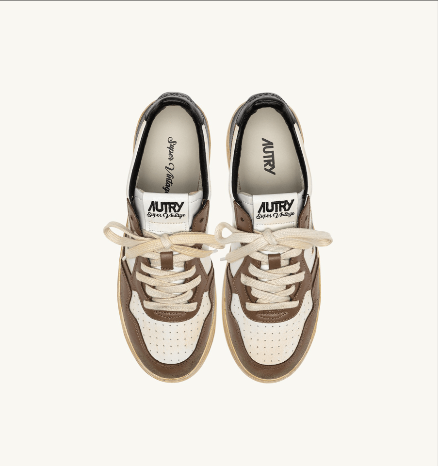 Sneakers medalist low super vintage in pelle bianco e moro - YES SHOPSneakersAUTRYAVLM - SV60-IT 38