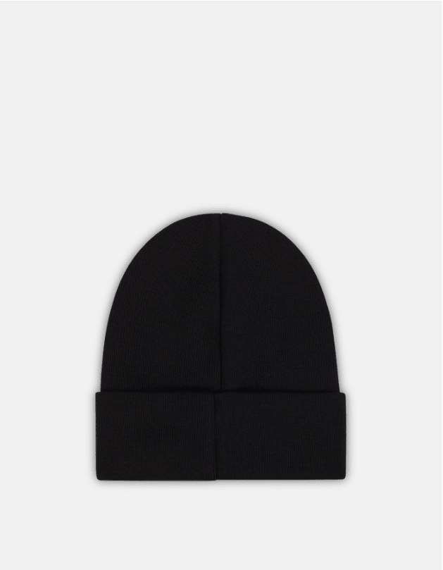 Cappello in lana rasata nero con etichetta logo - YES SHOPCappelliDONDUPUQ063 Y00474U XXX-Taglia unica