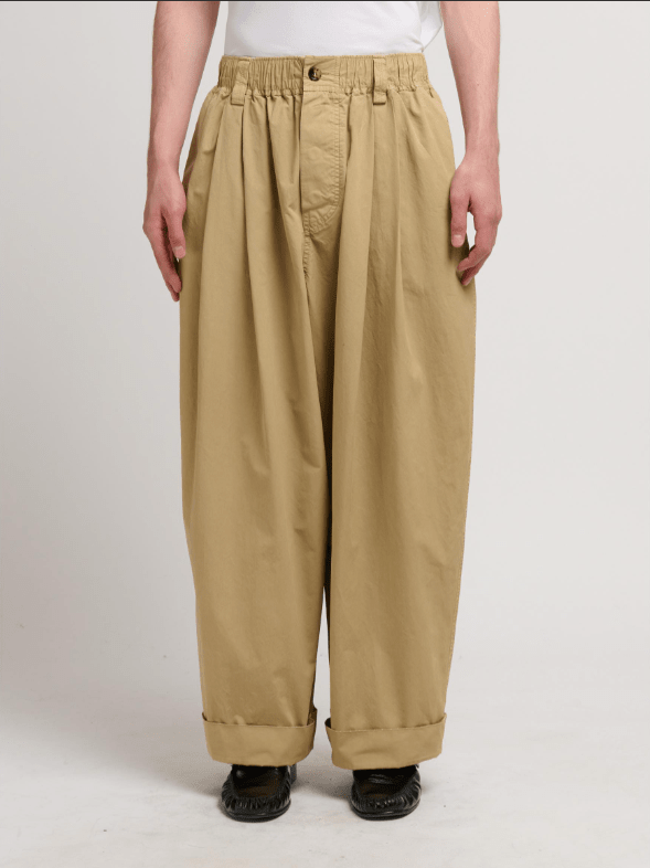 Pantalone con elastico in vita e piega alta beige - YES SHOPPantaloniMARNIPUMU0347G0USCZ2900W51-IT 42