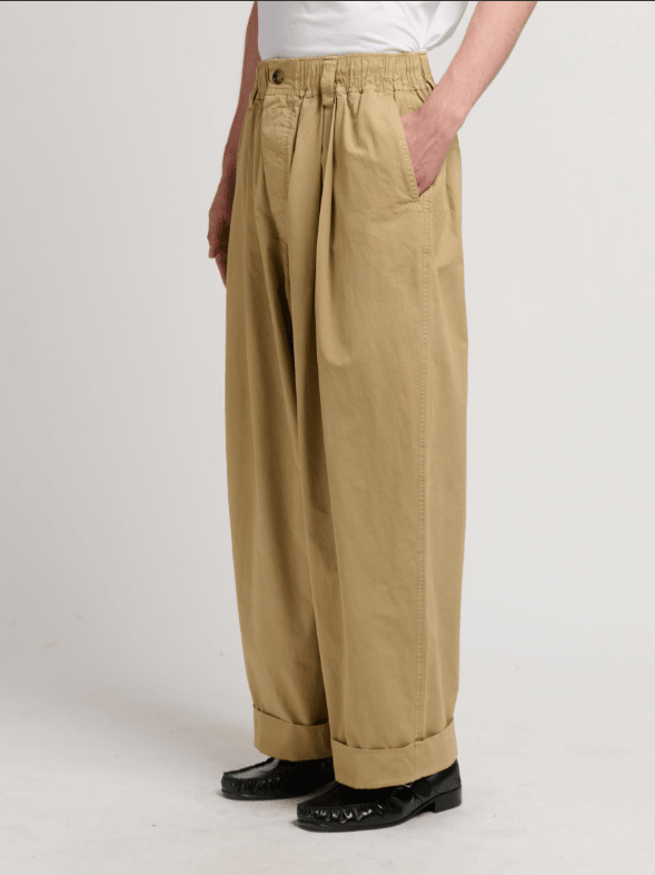 Pantalone con elastico in vita e piega alta beige - YES SHOPPantaloniMARNIPUMU0347G0USCZ2900W51-IT 42