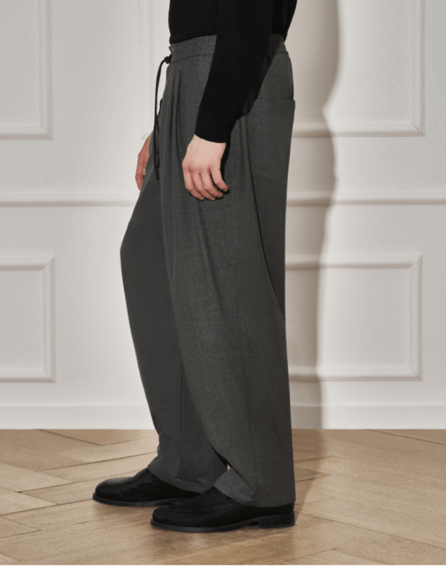 Pantalone Wide active in tecno wool grigio medio - YES SHOPPantaloniPT TORINOCOASWDZB0KLT PO80-IT 42