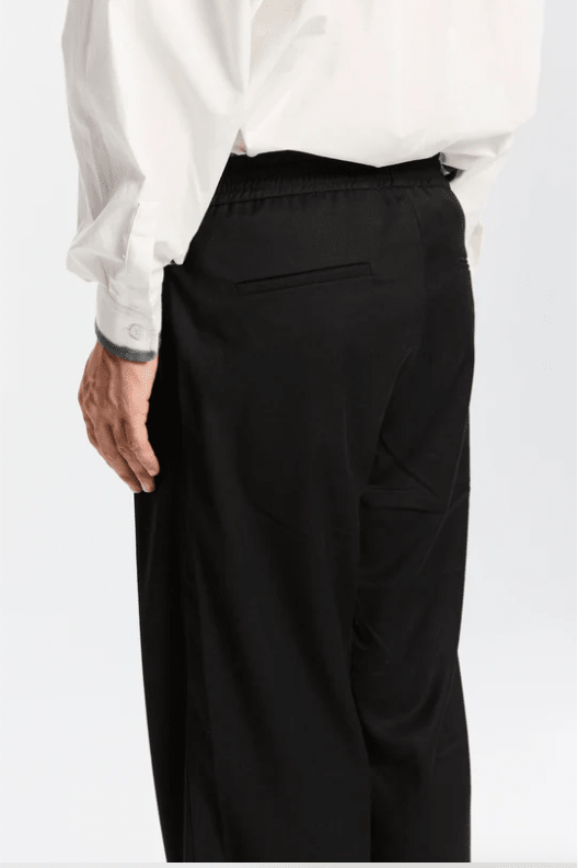 Pantalone loose fit nero con elastico in vita - YES SHOPPantaloniBONSAIPT005V1-XXS1489954952971