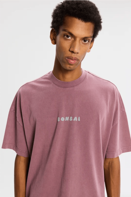 T-shirt bordeaux con logo stilizzato - YES SHOPT-shirtBONSAITS001002-XXS5979954952971
