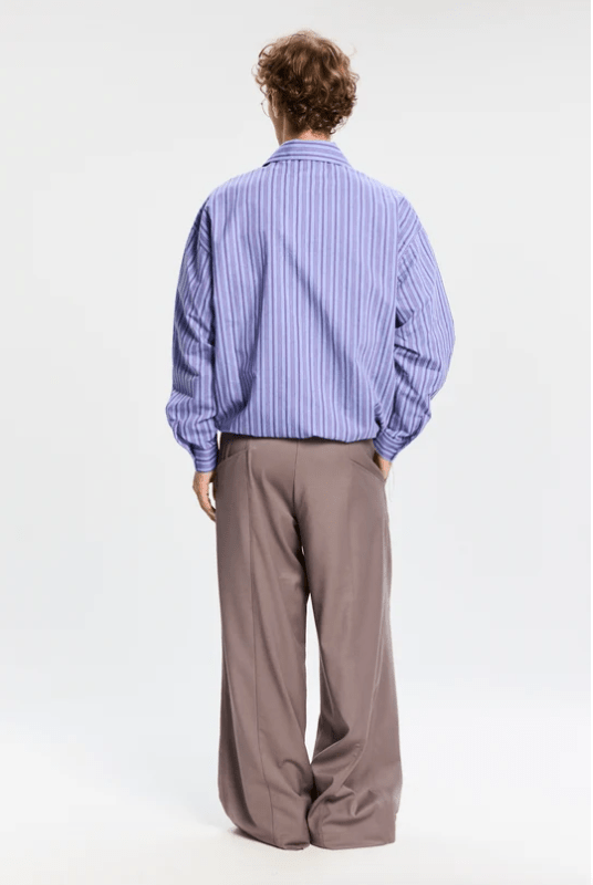 Camicia over a righe bicolor viola e blu - YES SHOPCamicieBONSAISH002001-XXS3669954952971