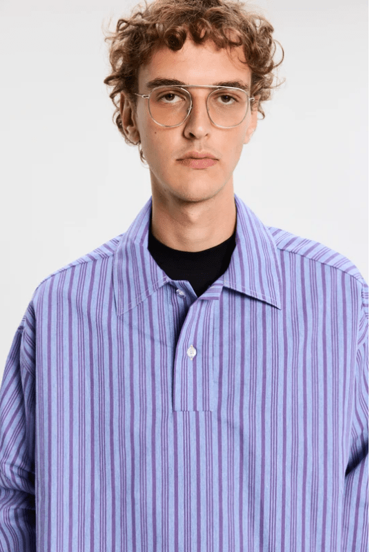 Camicia over a righe bicolor viola e blu - YES SHOPCamicieBONSAISH002001-XXS3669954952971