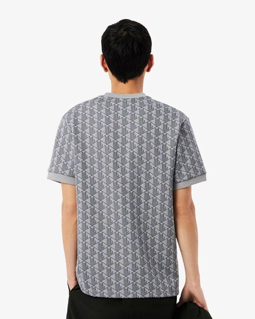 T-shirt con monogramma jacquard grigio - YES SHOPT-shirtLACOSTETH1197-00-XXS7319331290771