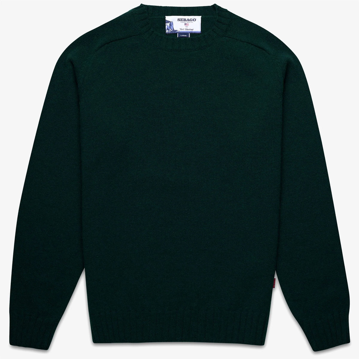 Maglione verde bosco in lana shetland - YES SHOPMaglioniSEBAGO74113NW-37001173710971
