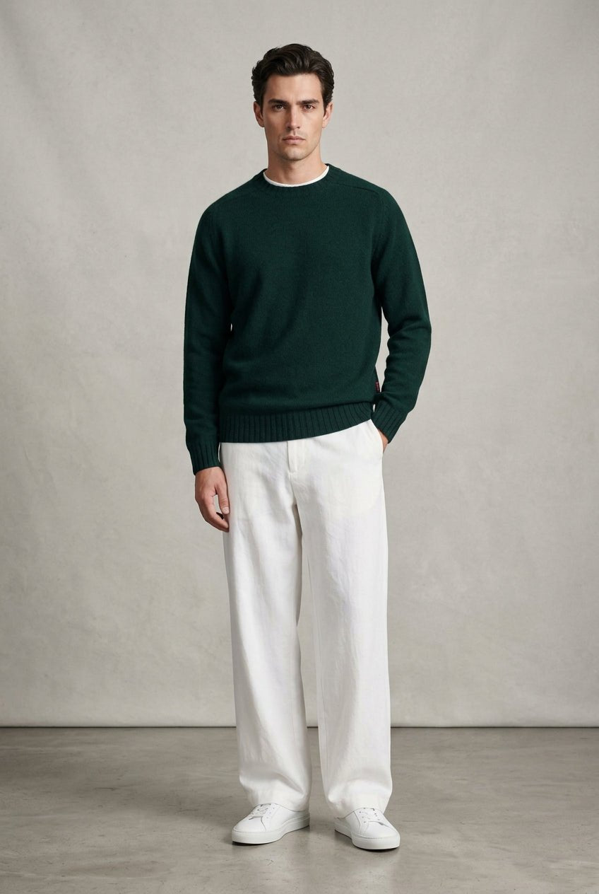 Maglione verde bosco in lana shetland - YES SHOPMaglioniSEBAGO74113NW-37001173710971