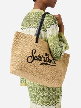Borsa City in raffia con dettagli neri - YES SHOPBorse a spallaMC2 SAINT BARTHRAFC001/00421L-Taglia unica