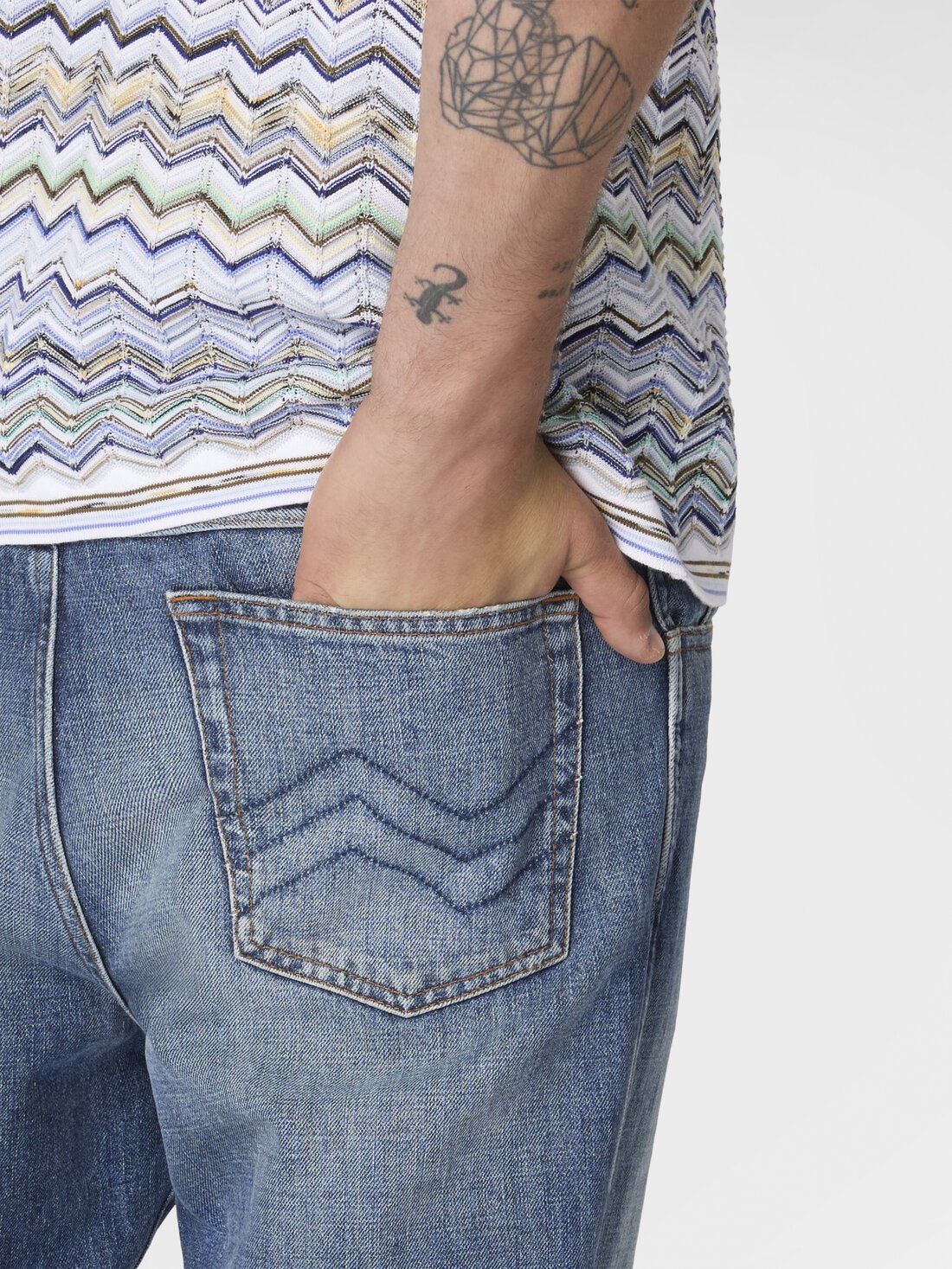 Jeans cinque tasche con ricamo zig zag su tasca - YES SHOPJeansMISSONIUS26SI02BW00ZT-IT 428621505742771
