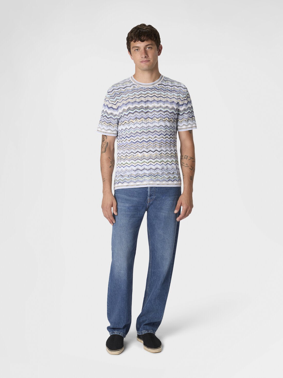 T-shirt in maglia di cotone chevron multicolor - YES SHOPT-shirtMISSONIUS26SL0J BK01HR-IT 425021505742771