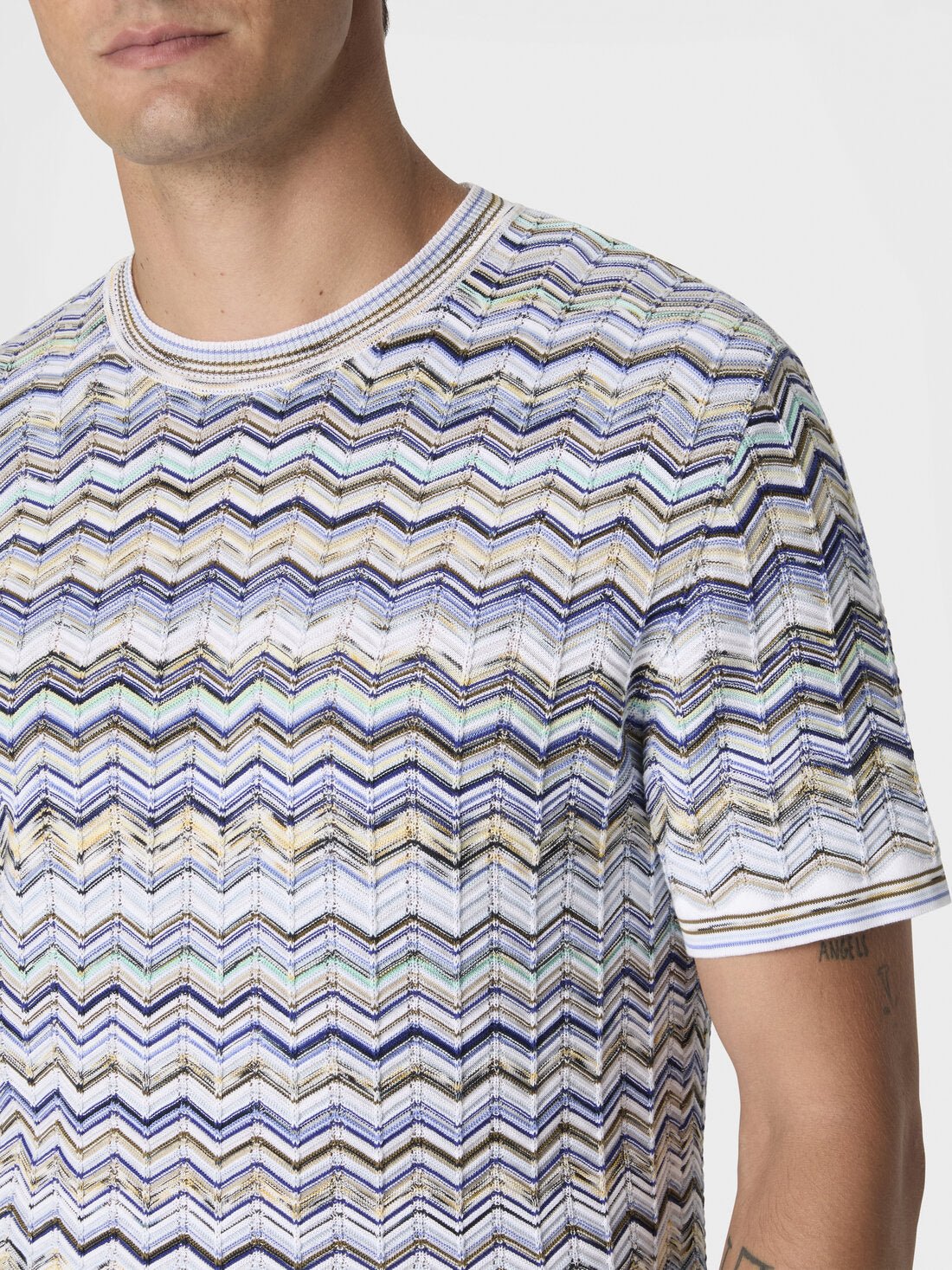 T-shirt in maglia di cotone chevron multicolor - YES SHOPT-shirtMISSONIUS26SL0J BK01HR-IT 425021505742771