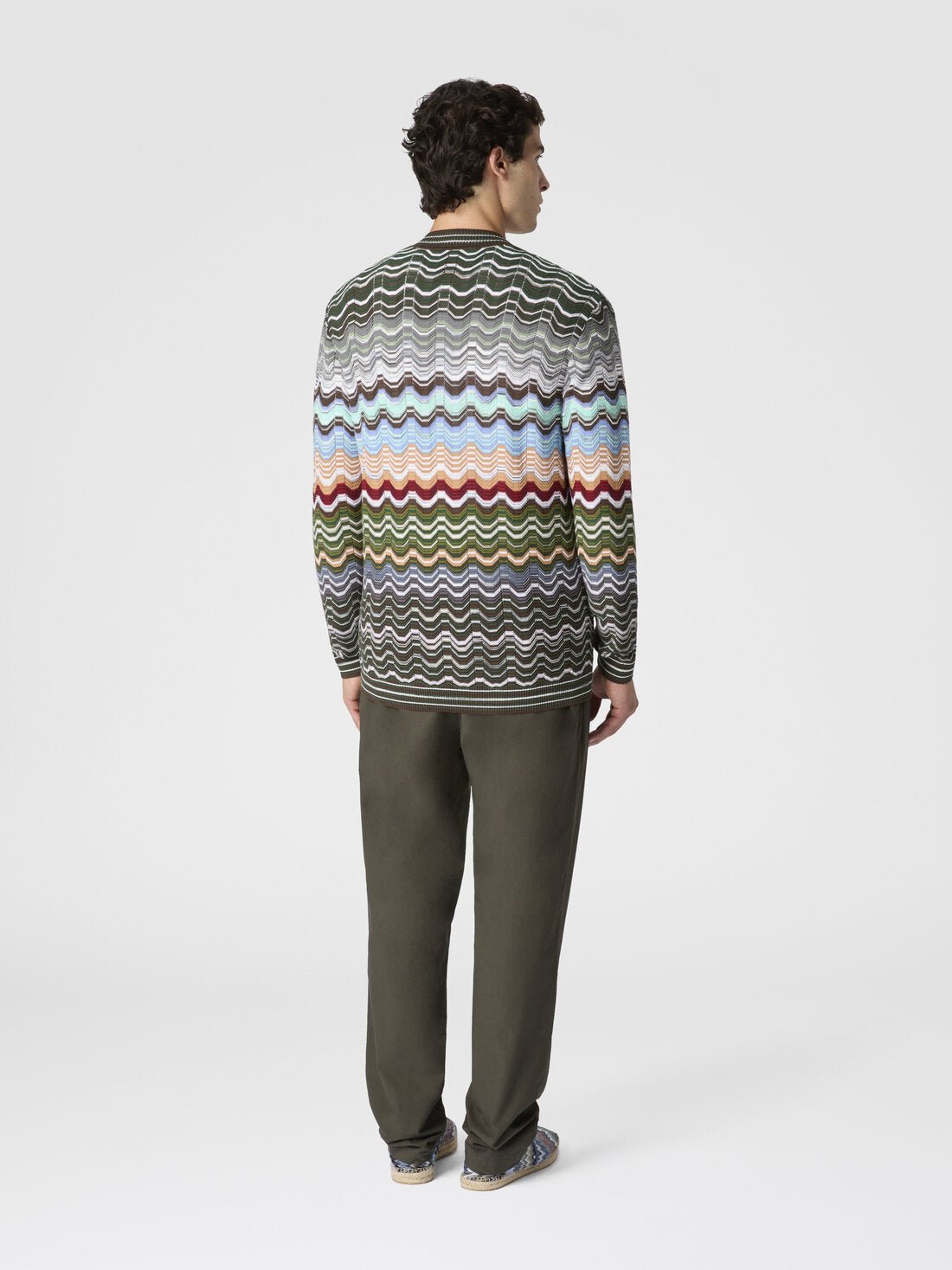 Cardigan in cotone e viscosa chevron con motivo greca multicolor - YES SHOPCardiganMISSONIUS26SM02 BK01G8-IT 427421505742771
