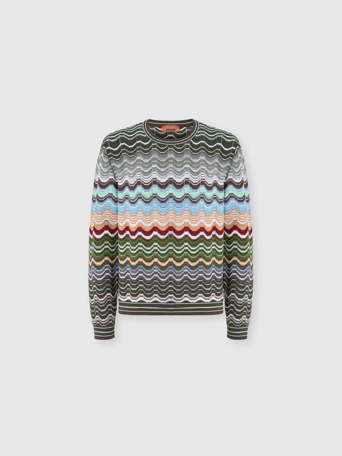 Pullover in cotone e viscosa chevron con motivo greca multicolor - YES SHOPMaglioniMISSONIUS26SN01 BK01G8-IT 426221505742771