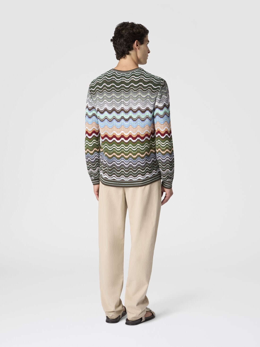 Pullover in cotone e viscosa chevron con motivo greca multicolor - YES SHOPMaglioniMISSONIUS26SN01 BK01G8-IT 426221505742771