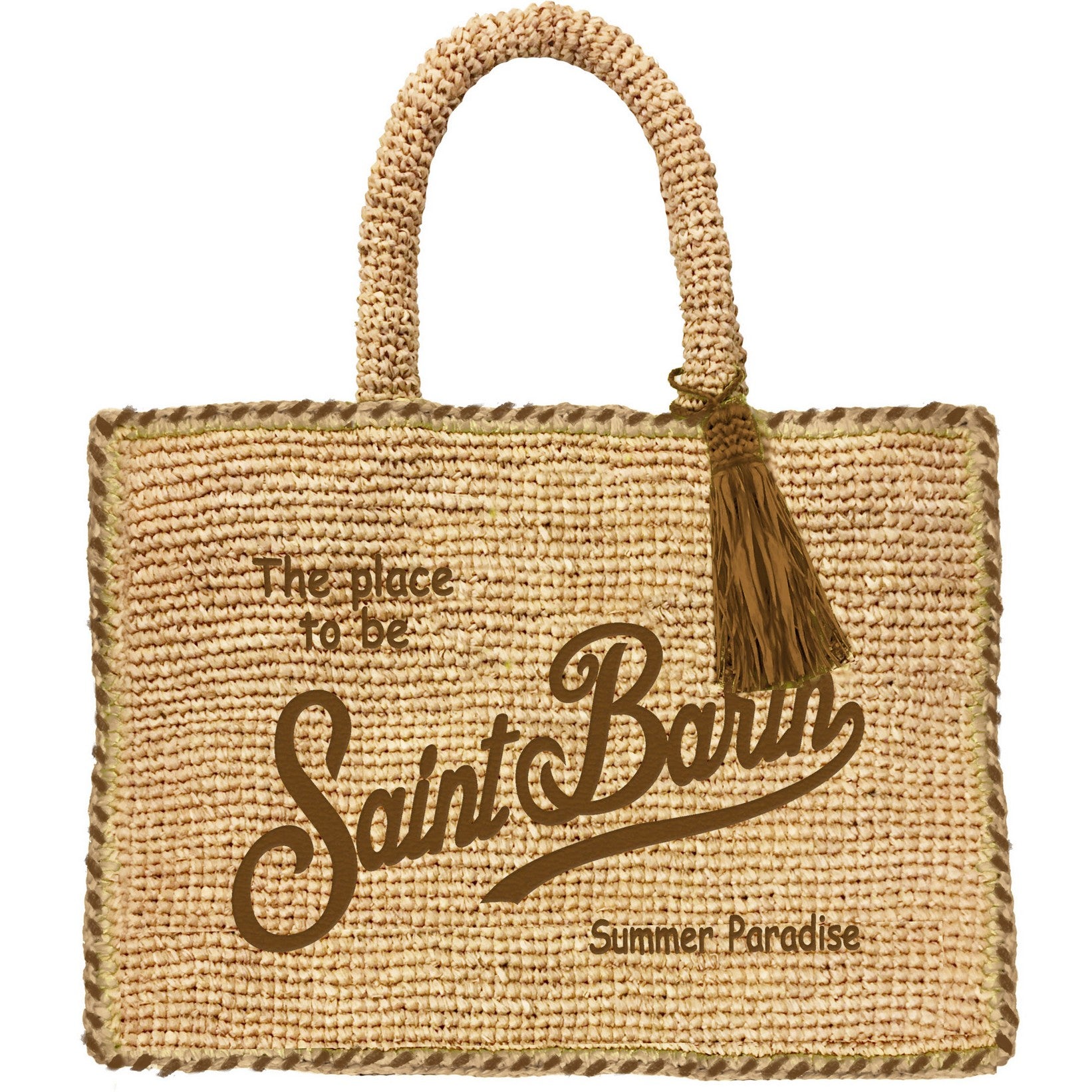 Borsa Vanity in raffia con logo e bordi marrone - YES SHOPBorse a tracollaMC2 SAINT BARTHVANI013/00435L-Taglia unica4725104964771