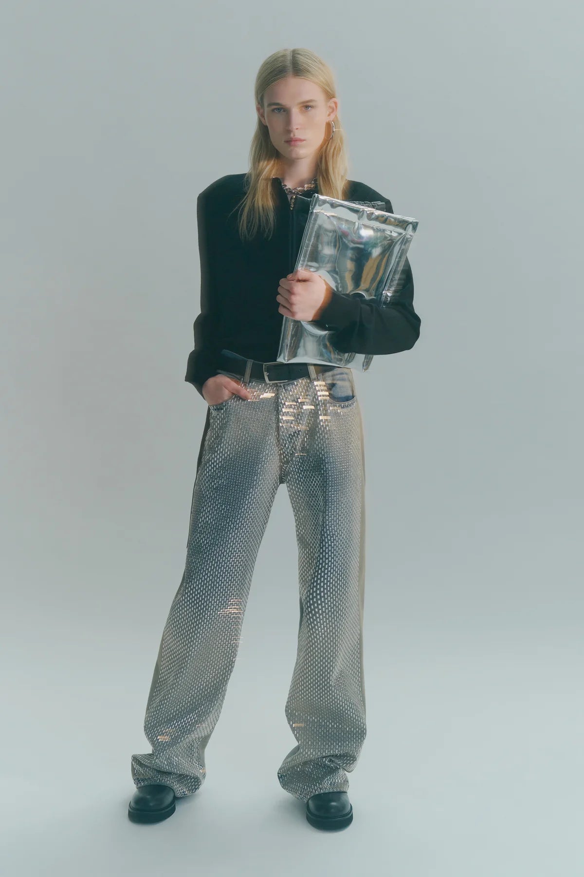 Jeans wide leg con borchie riflettenti all over - YES SHOPJeansCIRCUS HOTELH6WY30-IT 34