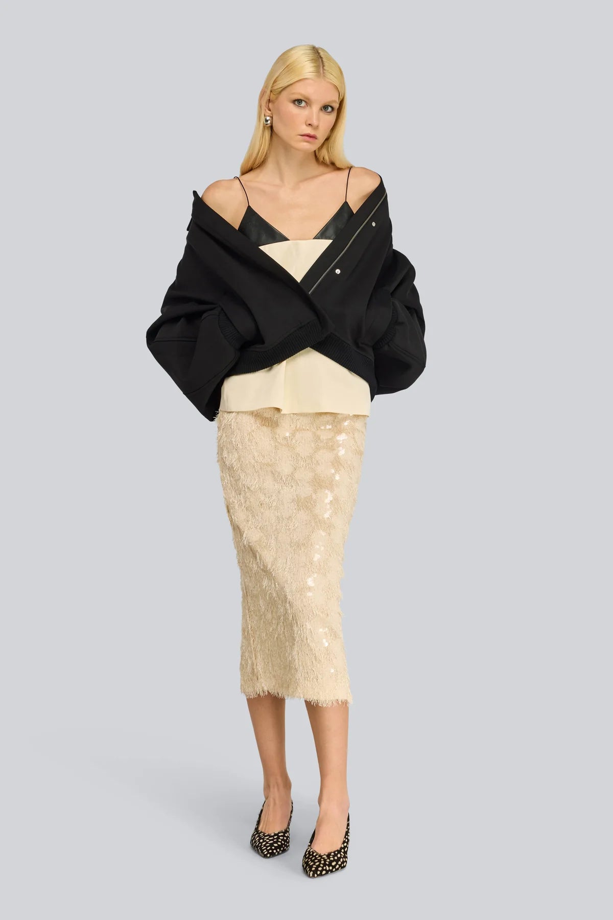 Gonna Bindy midi in piume e paillettes burro - YES SHOPGonneSEMICOUTURES6WQ05-IT 343462596669871
