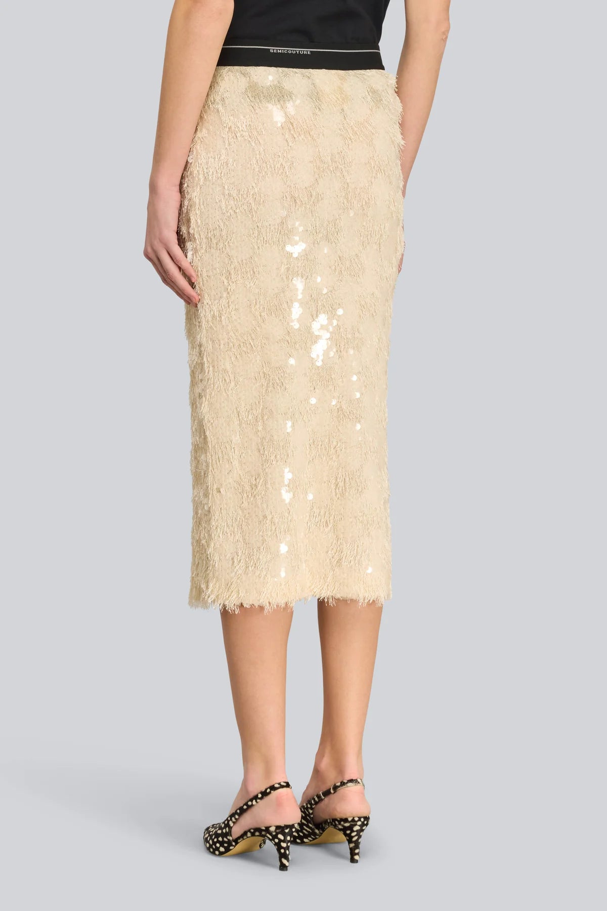 Gonna Bindy midi in piume e paillettes burro - YES SHOPGonneSEMICOUTURES6WQ05-IT 343462596669871