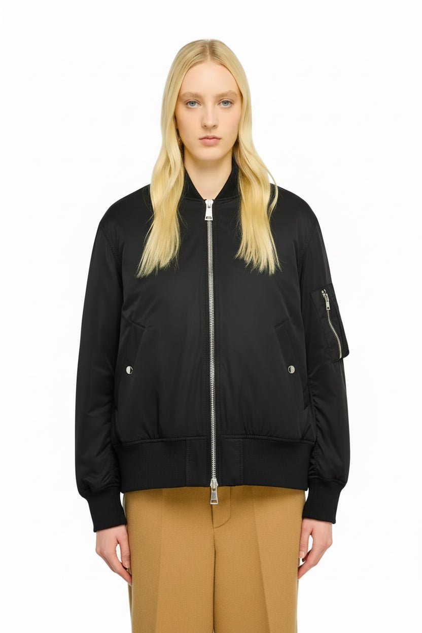 Bomber Ada oversize nero con polsini e fondo a costine - YES SHOPGiubbottiSEMICOUTUREY6WW03-IT 349182596669871