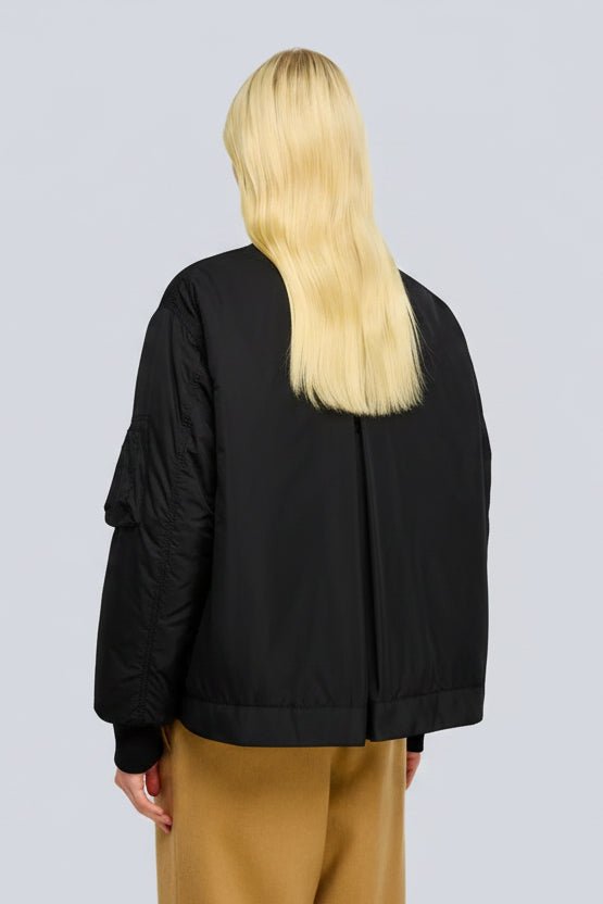 Bomber Ada oversize nero con polsini e fondo a costine - YES SHOPGiubbottiSEMICOUTUREY6WW03-IT 349182596669871