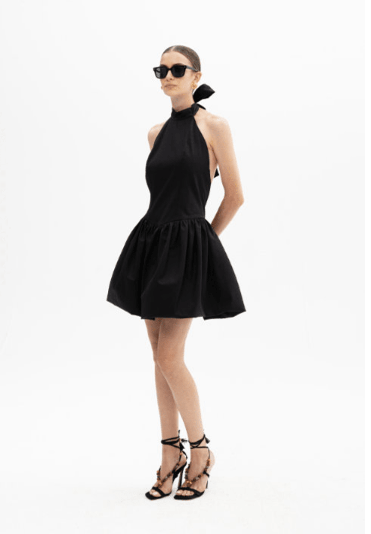 Abito corto nero a palloncino con schiena scoperta - YES SHOPAbitiACTUALEEAB004106-IT 347386000943771