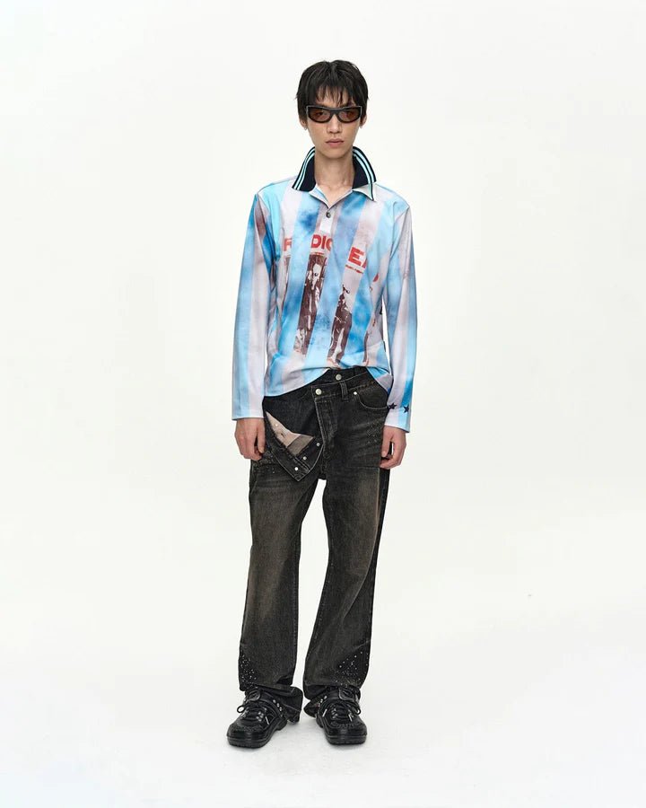 Polo da calcio azzurra a strisce - YES SHOPPoloANDERSON BELLATB1549M-XXS