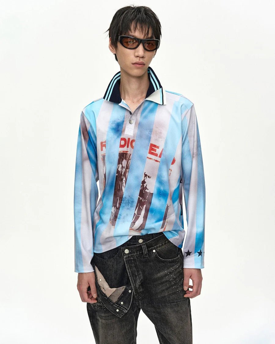 Polo da calcio azzurra a strisce - YES SHOPPoloANDERSON BELLATB1549M-XXS