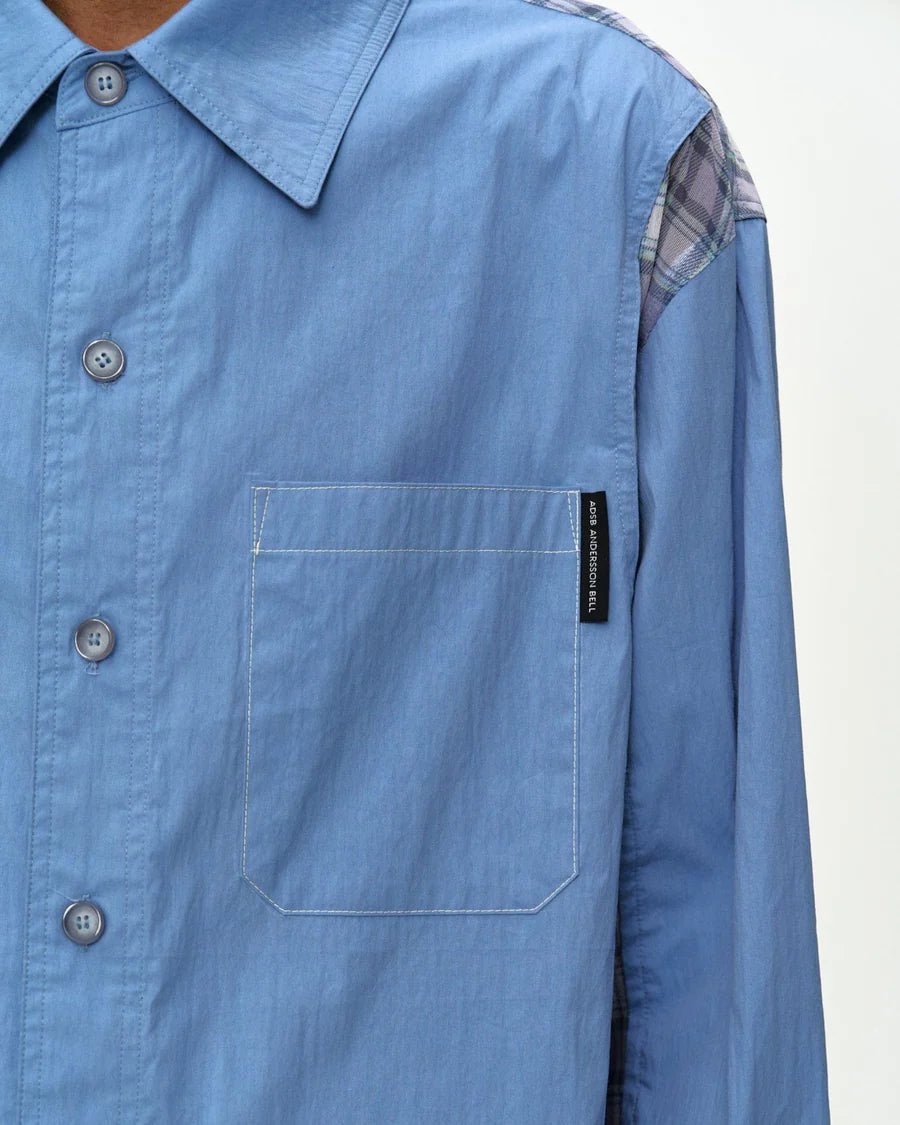 Camicia azzurra con pannelli in rete - YES SHOPCamicieANDERSON BELLATB1441M-XXS