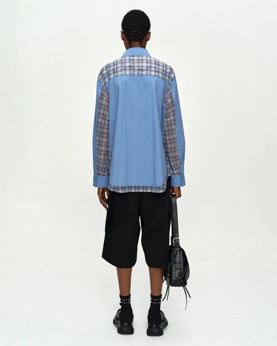 Camicia azzurra con pannelli in rete - YES SHOPCamicieANDERSON BELLATB1441M-XXS