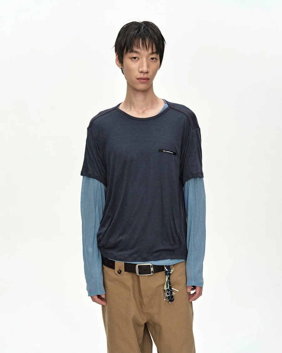 T-shirt Brad blu a strati doppiata - YES SHOPT-shirtANDERSON BELLATB1531M-XXS