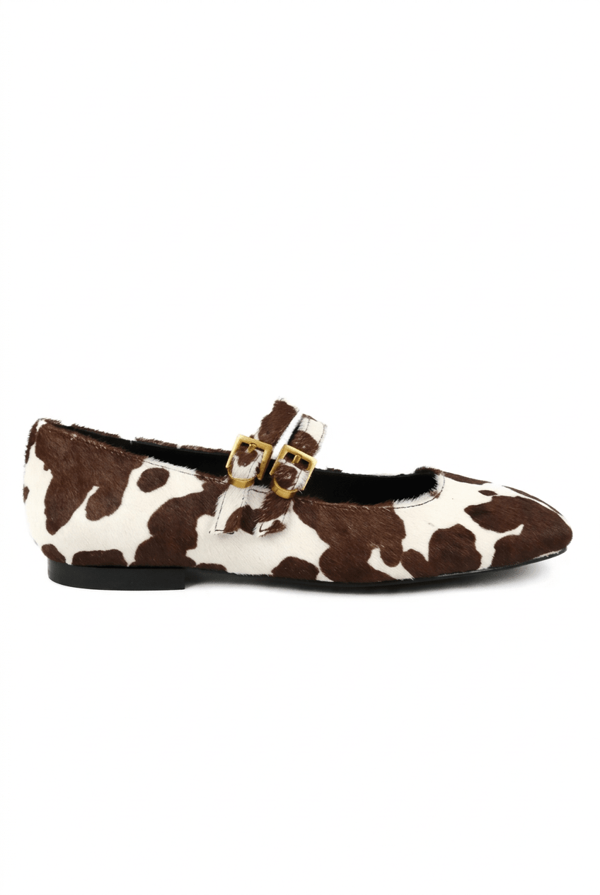 Ballerina doppia fibbia in cavallino muccato - YES SHOPBallerineGOLD&ROUGECELIA-P-IT 36