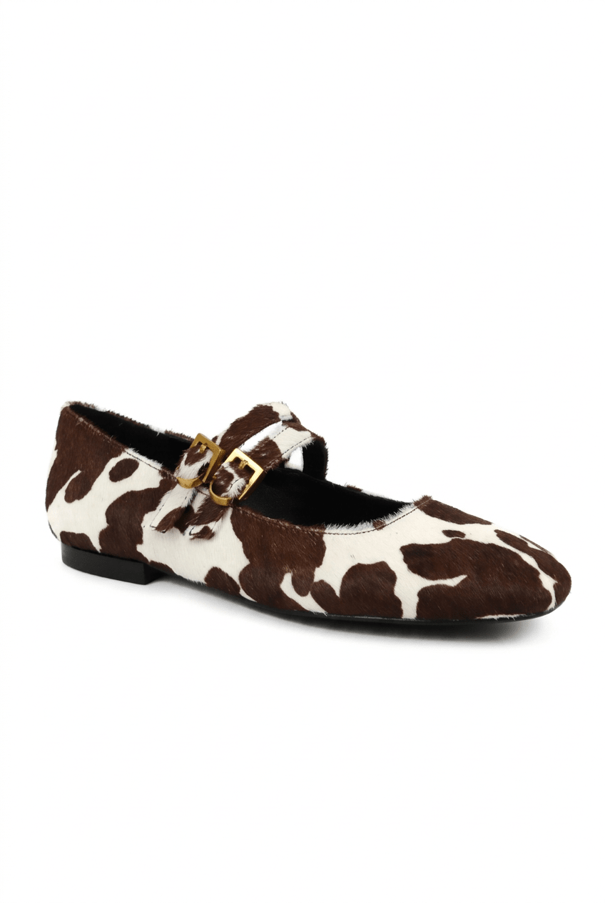 Ballerina doppia fibbia in cavallino muccato - YES SHOPBallerineGOLD&ROUGECELIA-P-IT 36