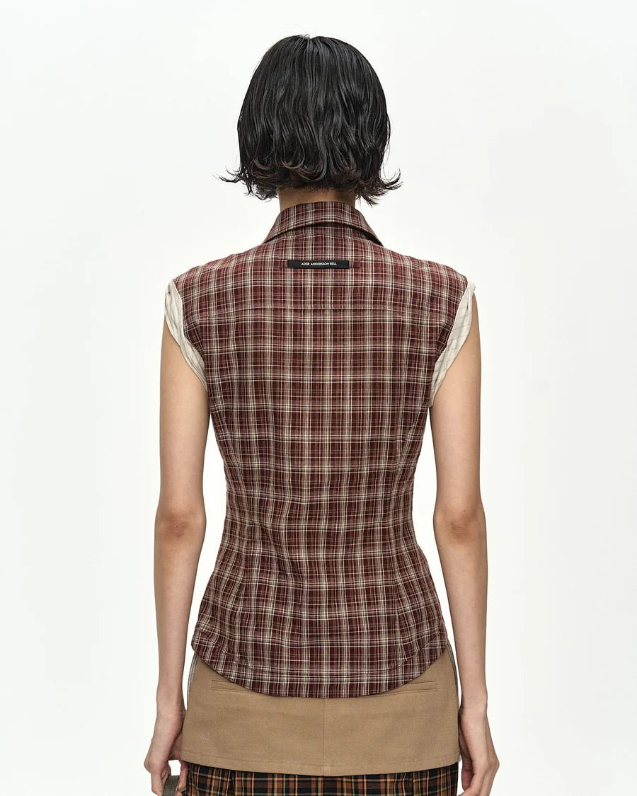 Camicia smanicata check bruciato con orlo tondo - YES SHOPCamicieADSB ANDERSSON BELLATB1569W-XXS