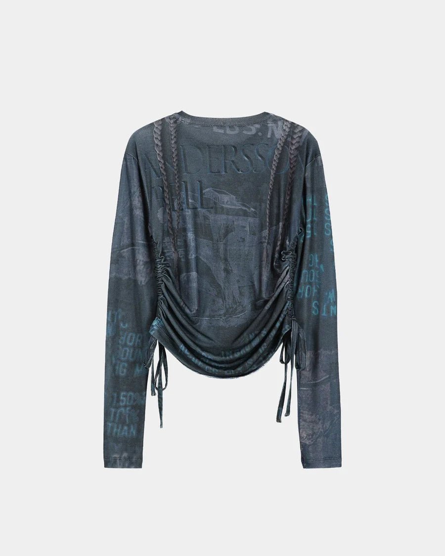 Maglia stampa denim con coulisse laterale - YES SHOPMaglieADSB ANDERSSON BELLATB1473W-XXS