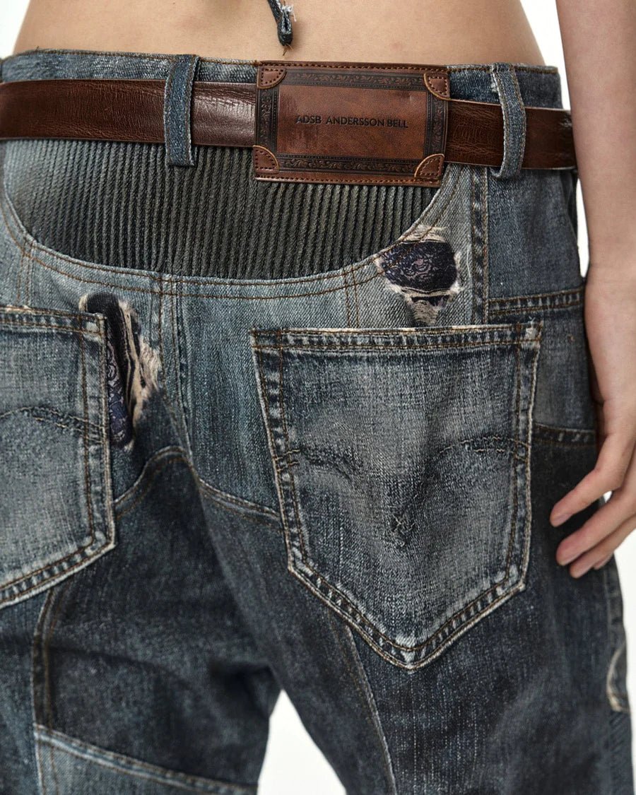 Jeans biker stampa trompe l'oeil - YES SHOPJeansADSB ANDERSSON BELLAPA919U-W24