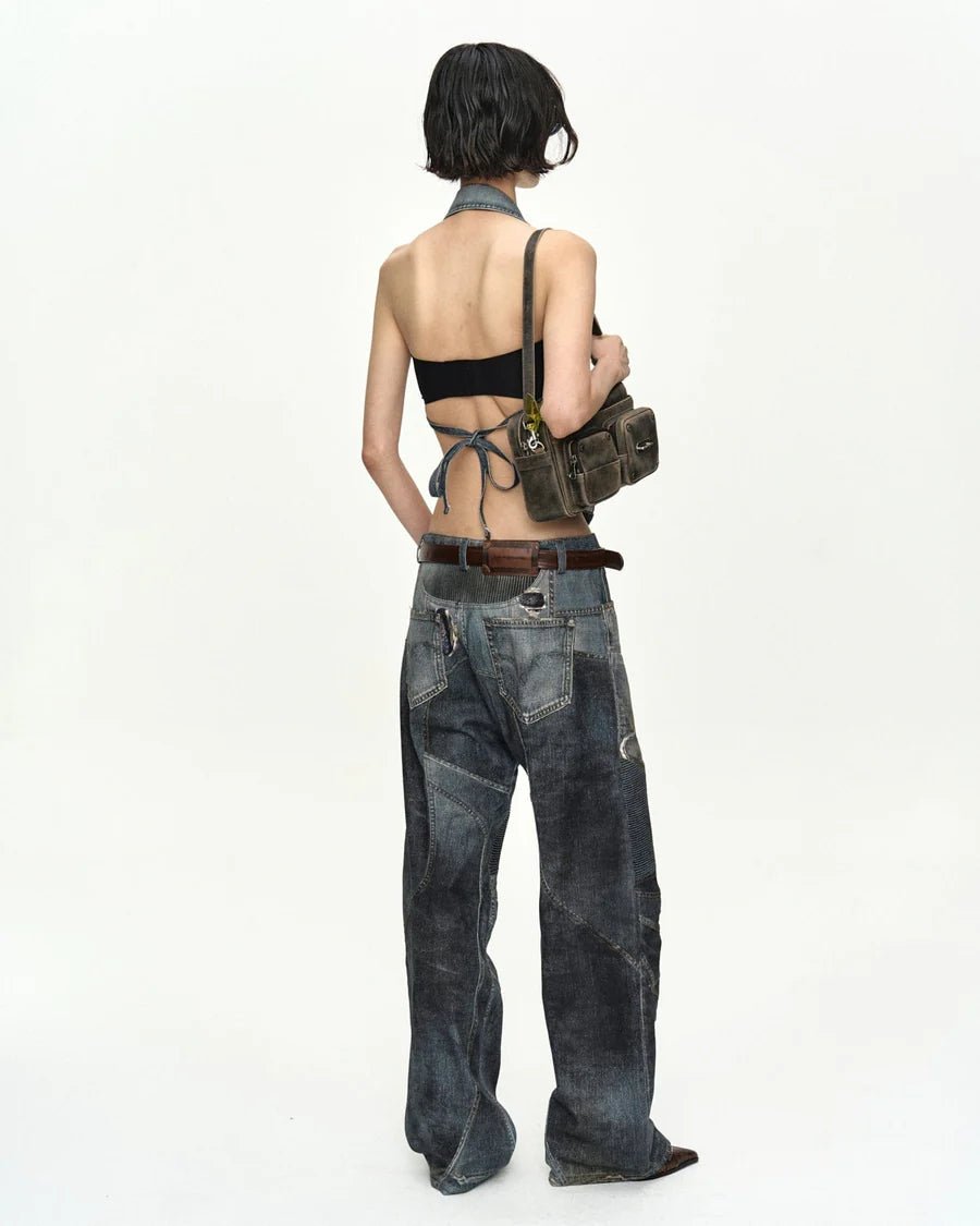 Jeans biker stampa trompe l'oeil - YES SHOPJeansADSB ANDERSSON BELLAPA919U-W24