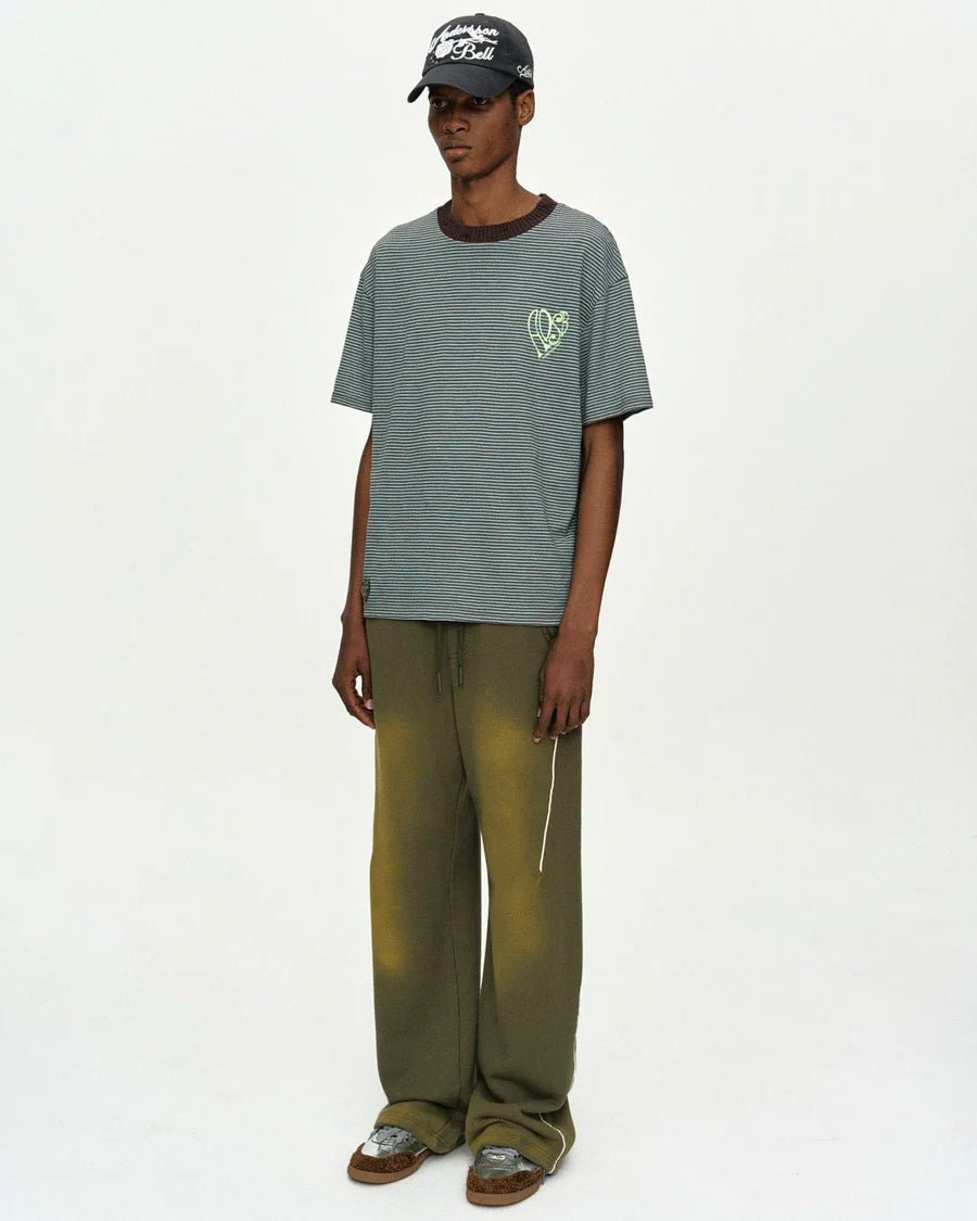 T-shirt a righe menta e logo a cuore - YES SHOPT-shirtANDERSON BELLATB1458M-XXS