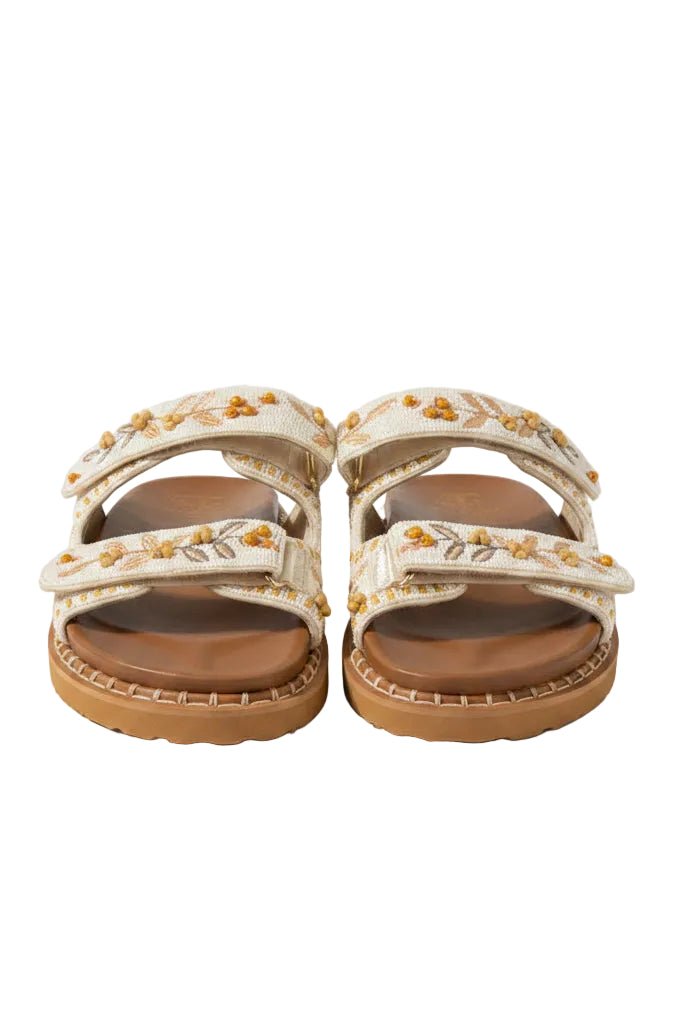 Ciabatta Noreen panna doppia fascia con perline - YES SHOPSandaliDE SIENA200-26/NOREEN-IT 363630575068771