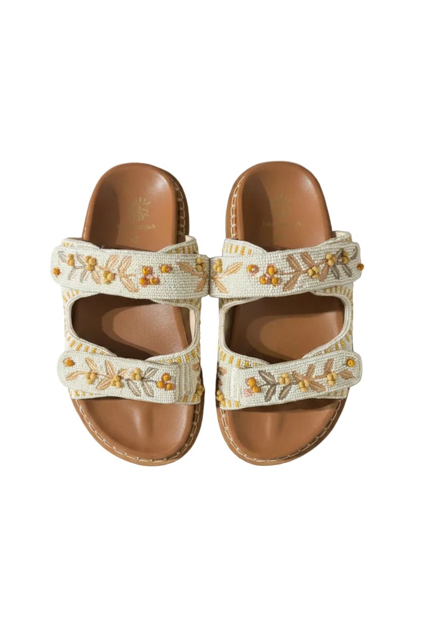 Ciabatta Noreen panna doppia fascia con perline - YES SHOPSandaliDE SIENA200-26/NOREEN-IT 363630575068771