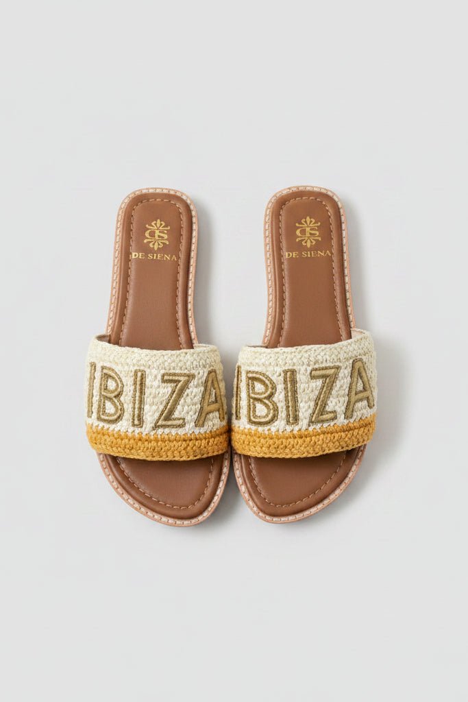 Ciabatta Ibiza in raffia bianca e oro - YES SHOPSandaliDE SIENA82-25/IBIZA-IT 363522675068771