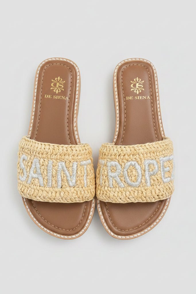 Ciabatte Saint Tropez in raffia beige naturale - YES SHOPSandaliDE SIENA126-25/S_TROPEZ-IT 361420575068771