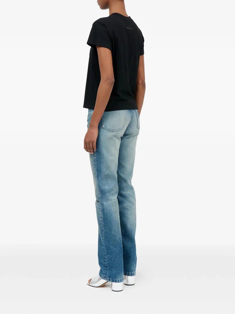 T-shirt slim in cotone nera con firma logo - YES SHOPT-shirtMM6 MAISON MARGIELAS62GD0216/M86-XXS