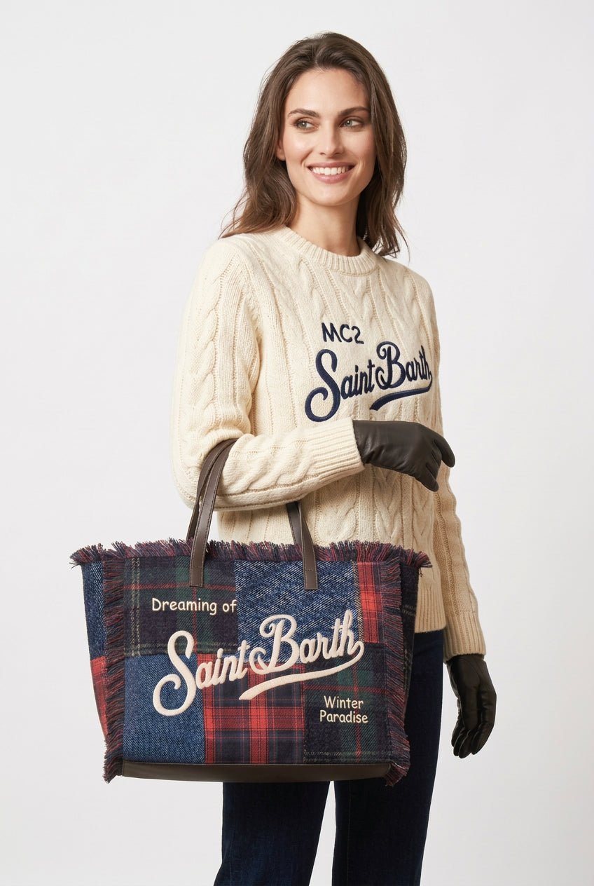 Borsa Colette patchwork in denim tartan - YES SHOPBorse a tracollaMC2 SAINT BARTHCOL0045/00597M-Taglia unica