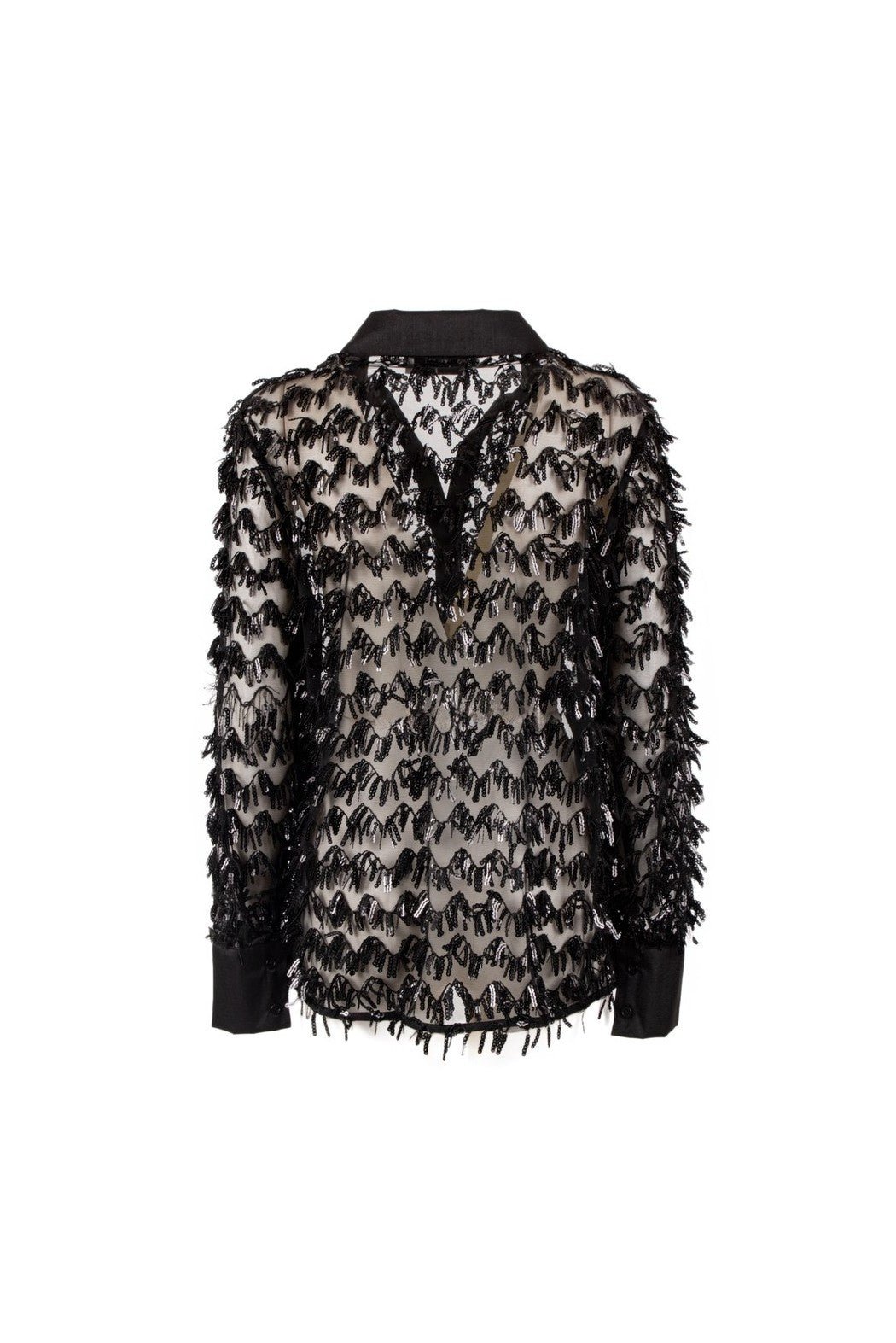 Camicia Minori velata nera con applicazioni - YES SHOPCamicieODI' ODI'MINORI-XXS