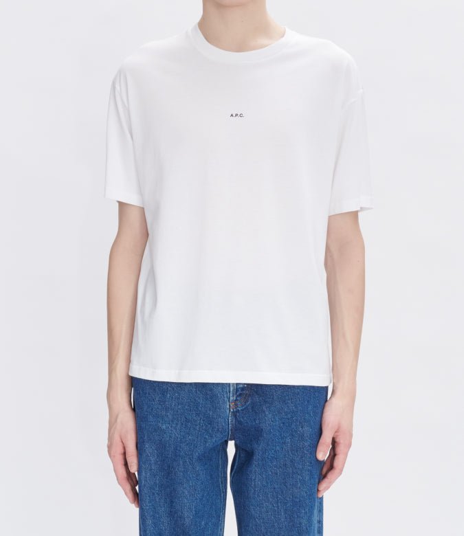 T-shirt boxy fit bianca con micro logo - YES SHOPT-shirtA.P.C.COHBW-H26386-XXS9704438141771