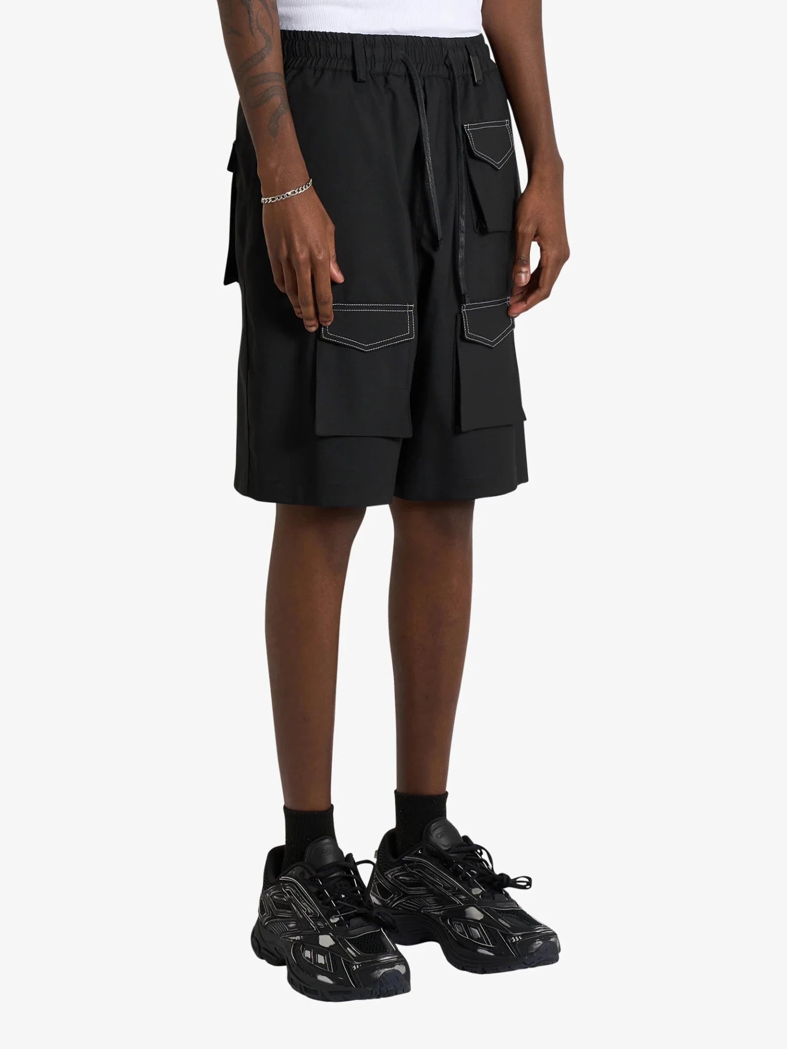 Bermuda cargo nero in misto lana - YES SHOPBermudaDARK LABELDRKS274-XXS