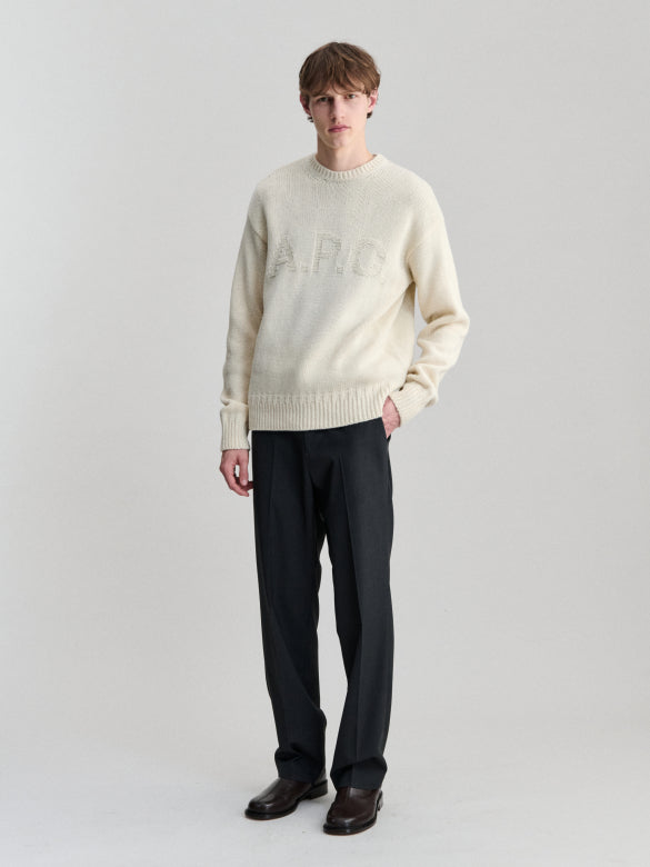 Maglione girocollo Ecru logo tono su tono - YES SHOPMaglioniA.P.C.WOATJ-H23506-XXS