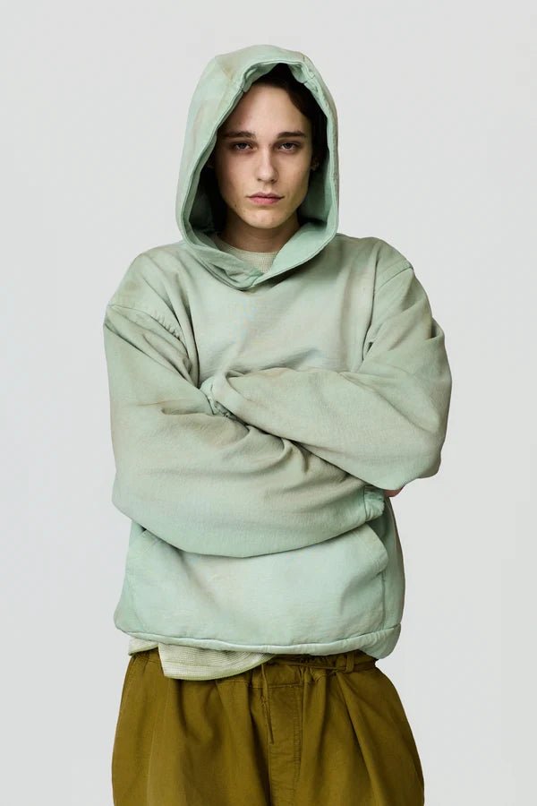 Felpa con cappuccio Assenzio verde lavata - YES SHOPFelpeDANILO PAURA16DP30040000019-XXS